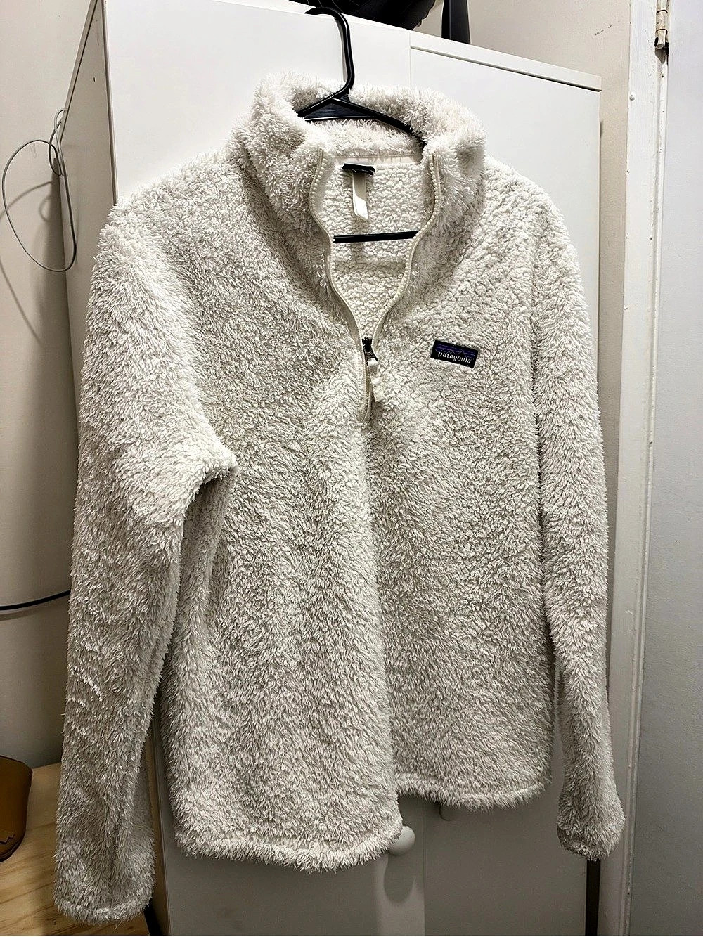 Patagonia Women's Los Gatos Quarter-Zip Fleece Pullover White Large